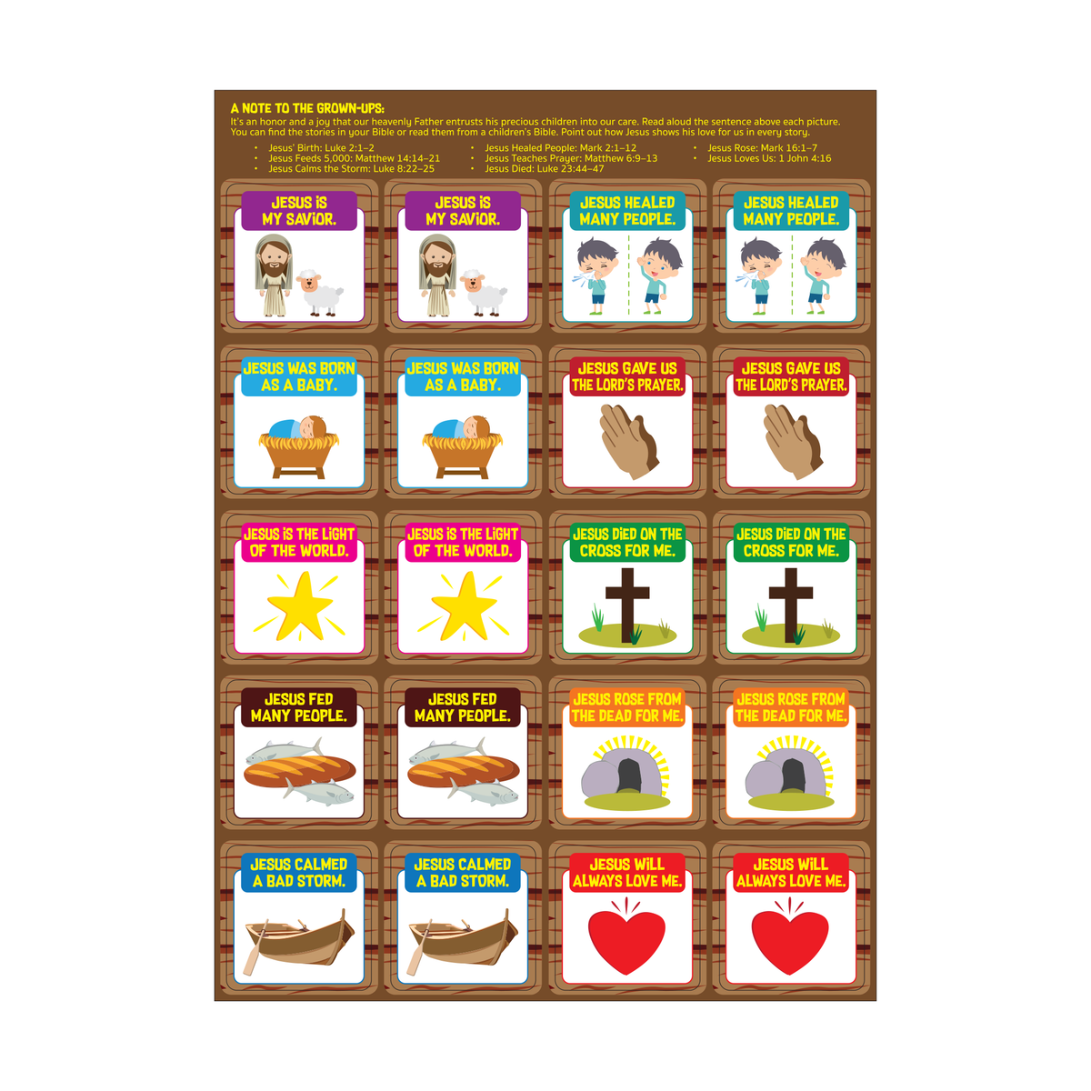 Stories of Jesus Matching Game - KJV - Dive into God's Word