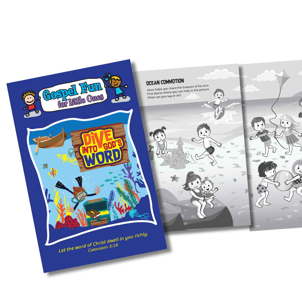 Gospel Fun for Little Ones Activity Booklet for Preschoolers - Dive into God's Word