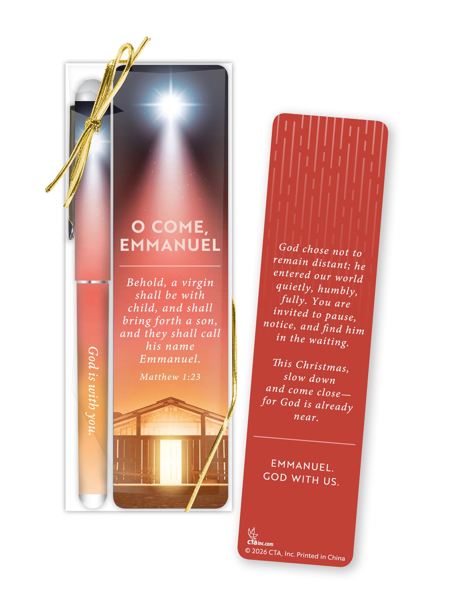 O Come Emmanual Bookmark & Pen Set