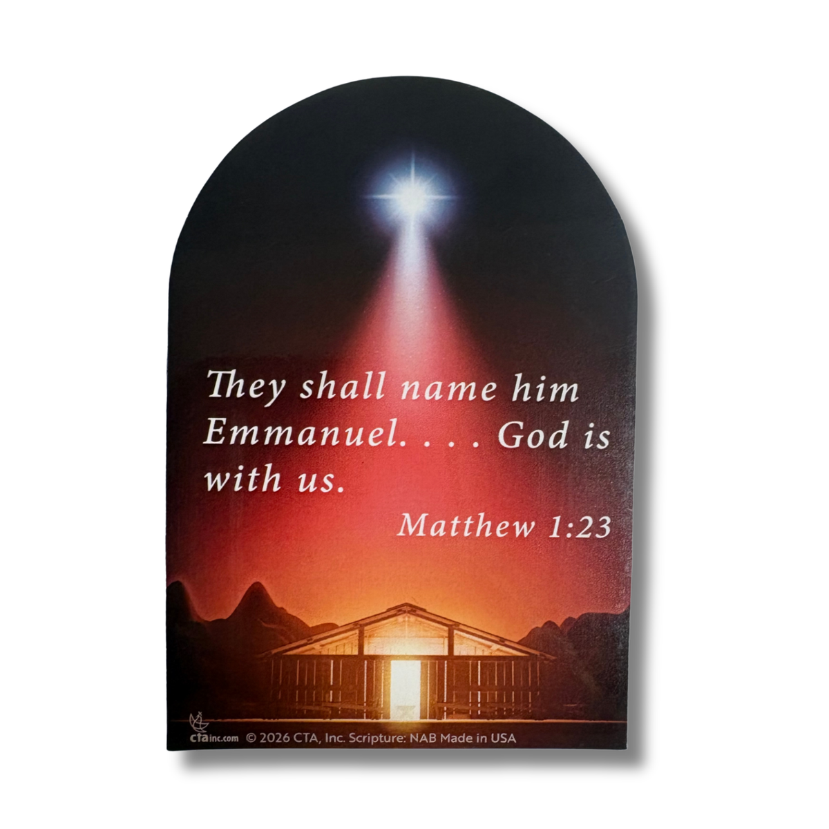 3" Die Cut Christmas Magnet - O Come Emmanuel