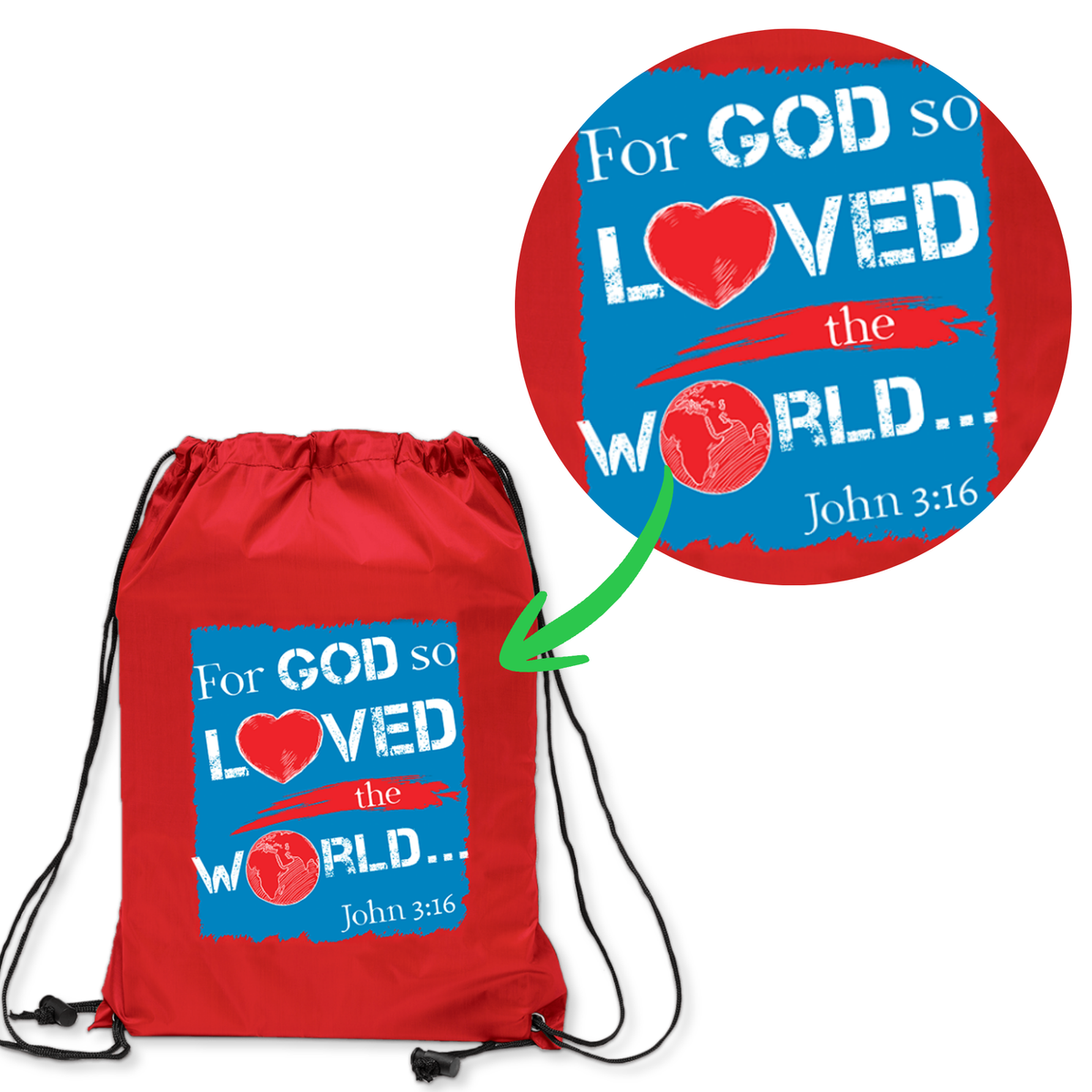 Drawstring Bag - KJV - John 3:16