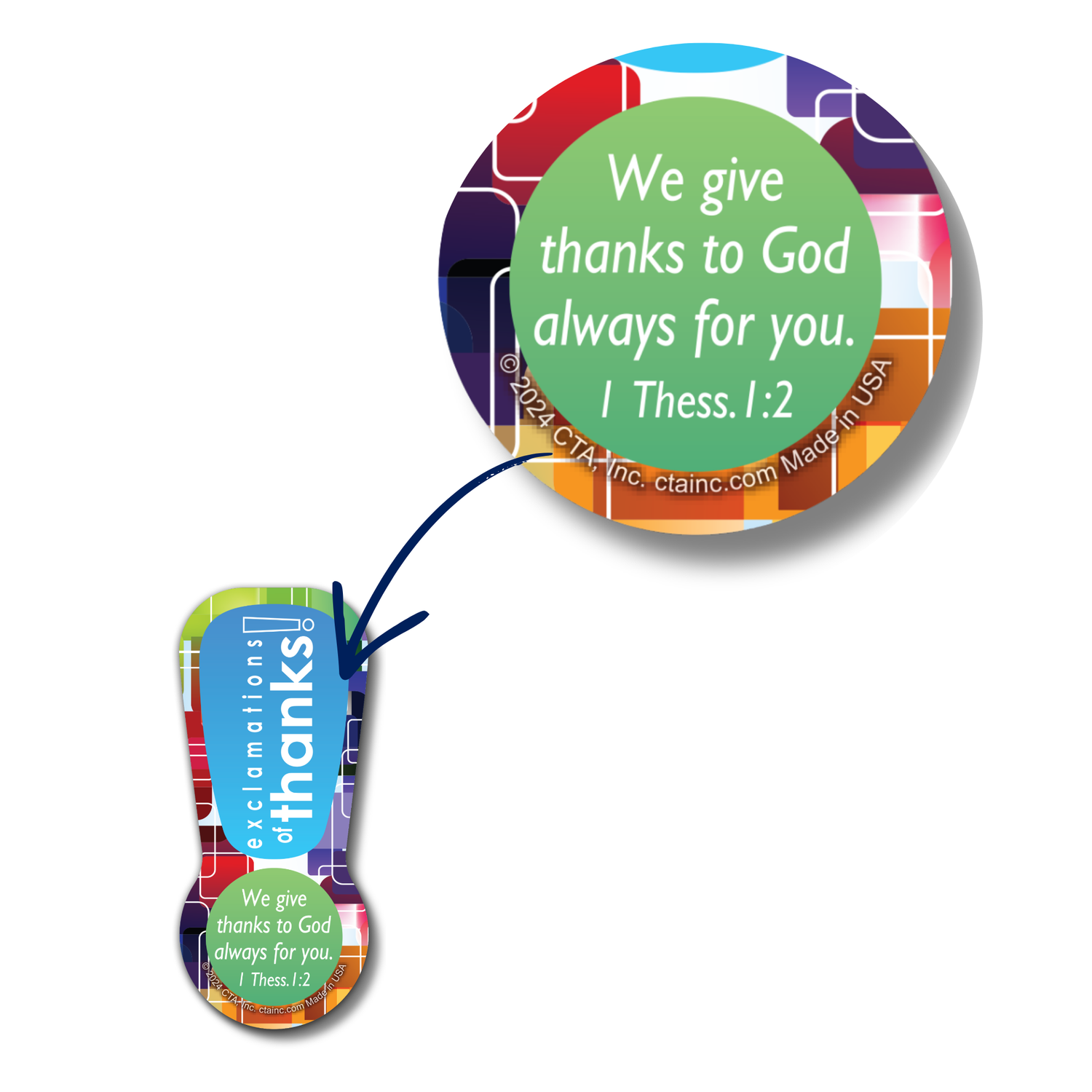 3-1/2" Magnet - Exclamations of Thanks