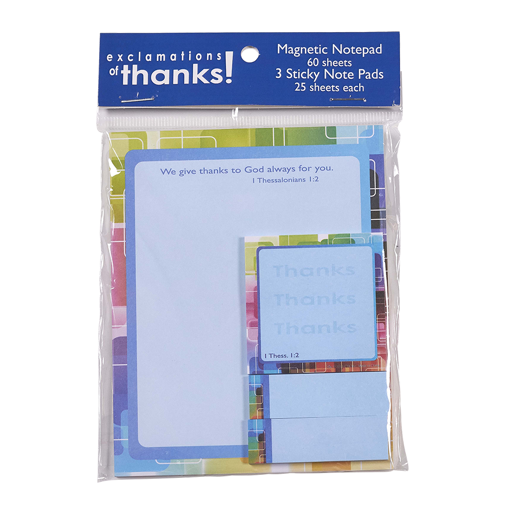 Magnetic Notepad & Sticky Notes Set - Exclamations of Thanks