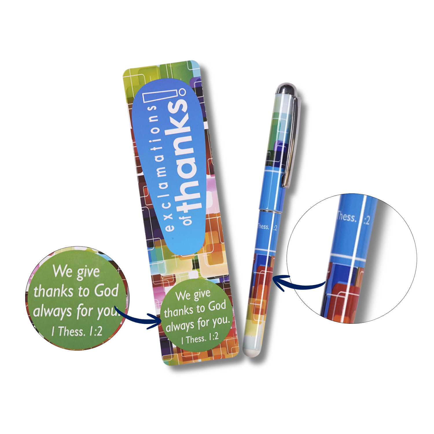 WRAPPED & READY® Bookmark & Pen Gift Set - Exclamations of Thanks