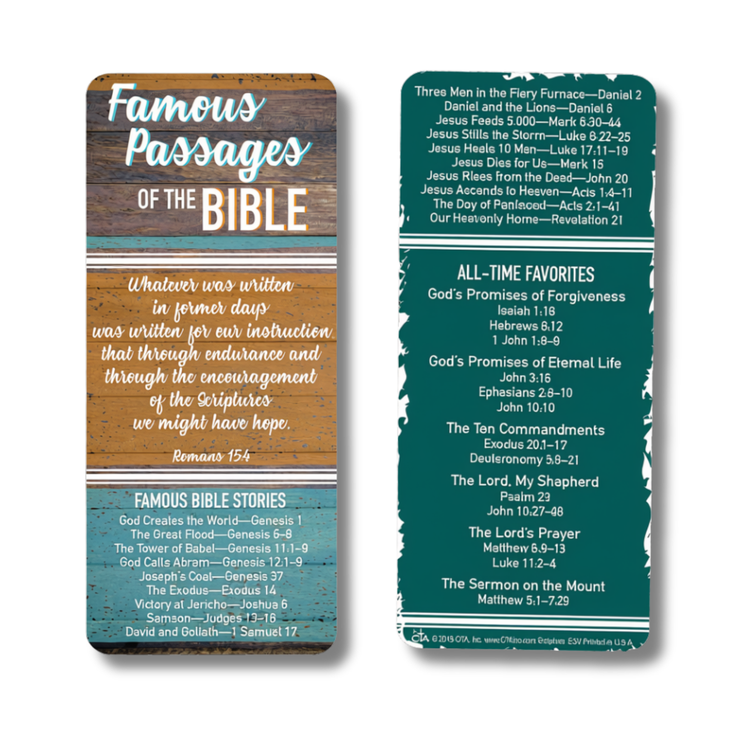 3" x 7" XL Scripture Reference Card - Famous Passages of the Bible
