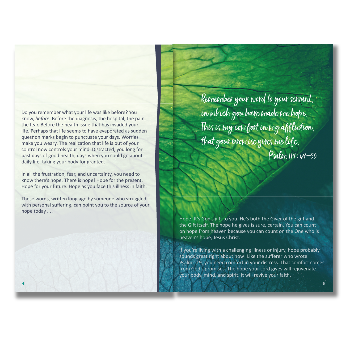 64-Page Full-Color Book: Facing Illness with Hope, Leaning on Jesus