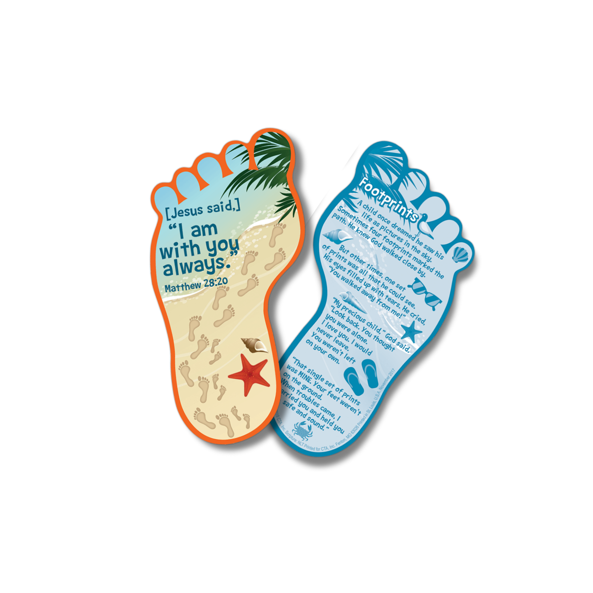 Bookmark with Dry Erase Surface - Footprints in the Sand