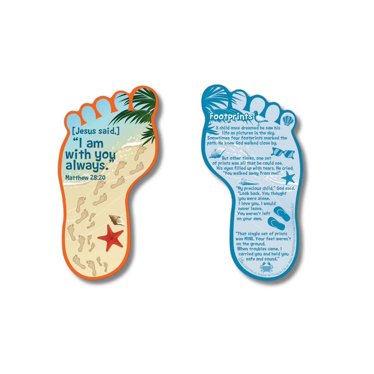 Bookmark with Dry Erase Surface - Footprints in the Sand