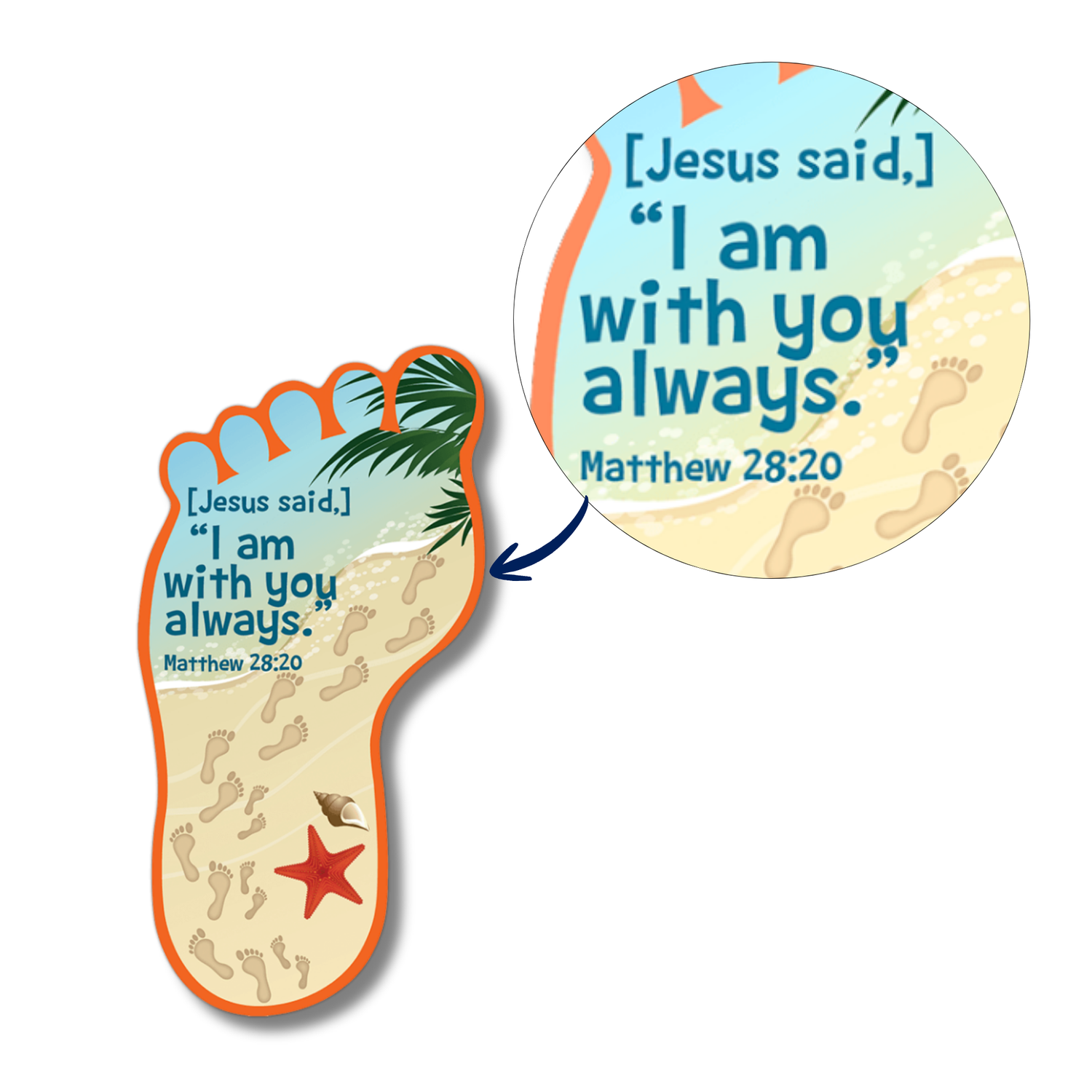 Bookmark with Dry Erase Surface - Footprints in the Sand