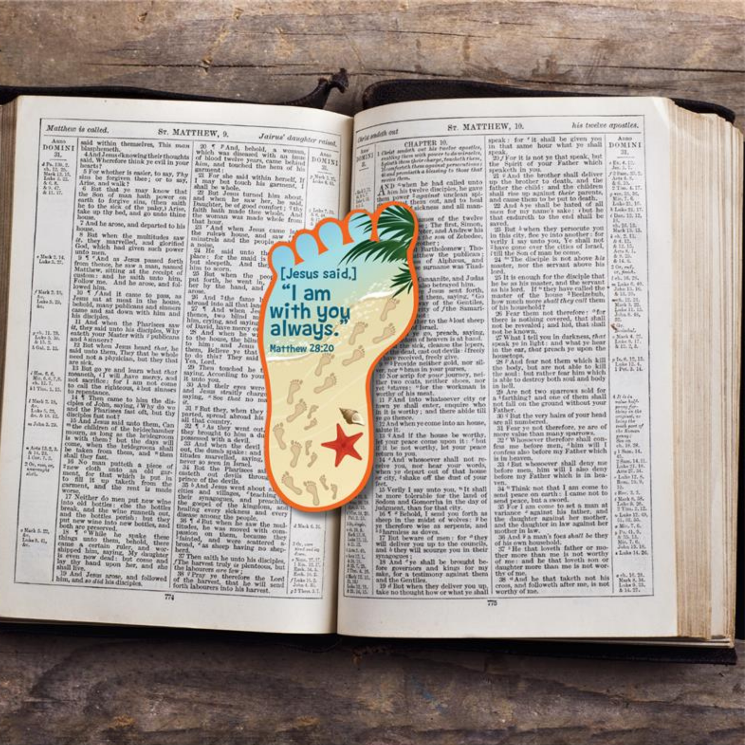 Bookmark with Dry Erase Surface - Footprints in the Sand