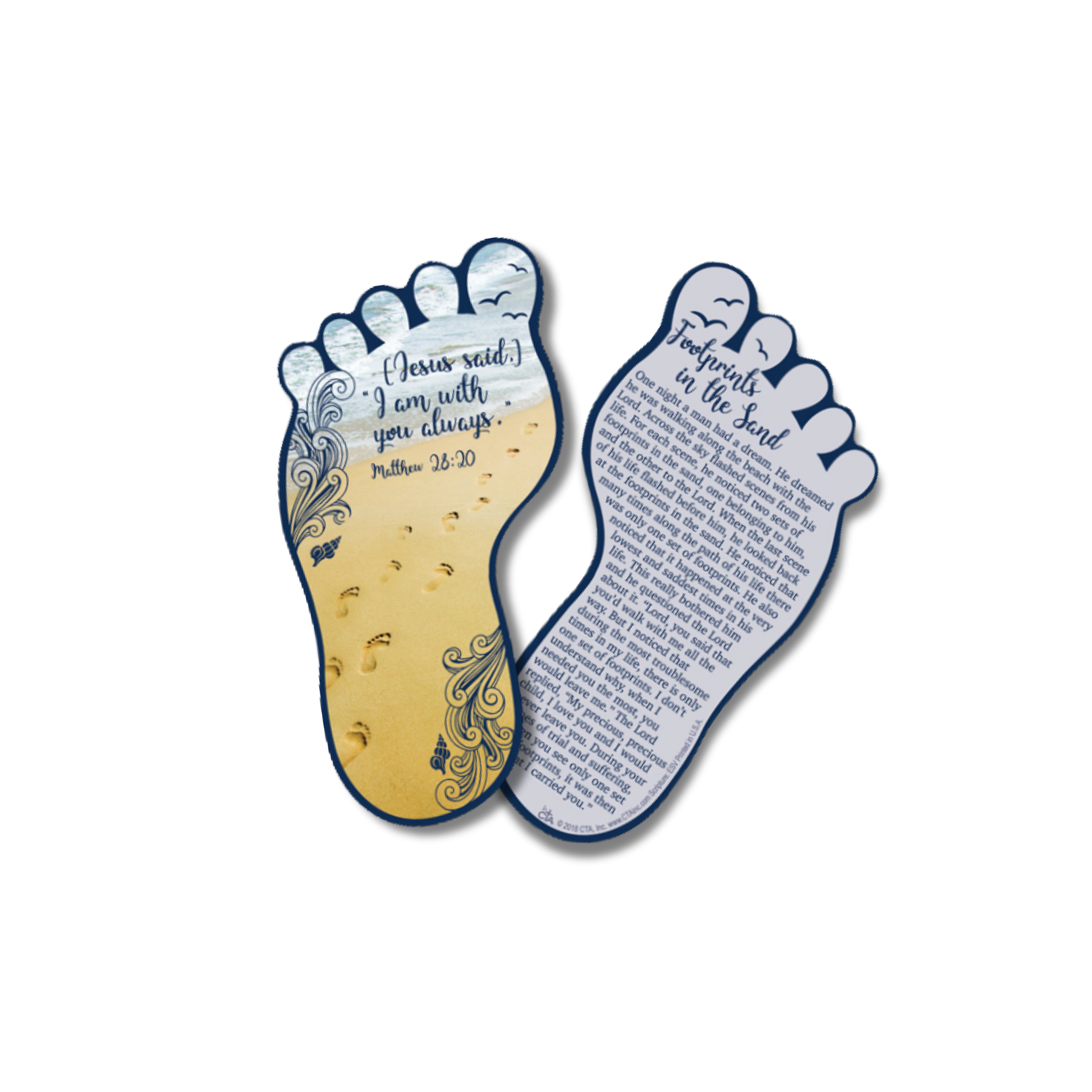 Bookmark with Dry Erase Surface - Footprints in the Sand