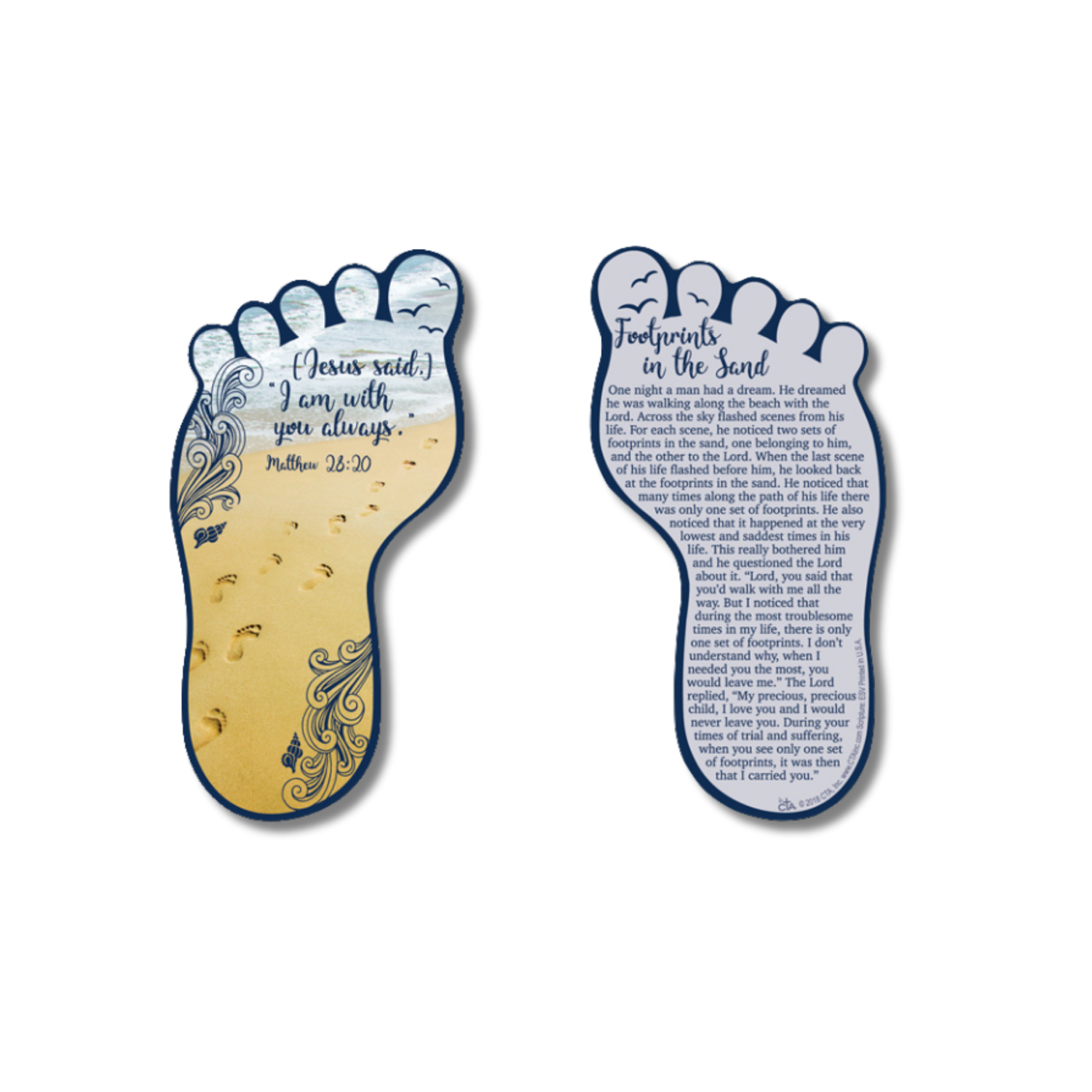 Bookmark with Dry Erase Surface - Footprints in the Sand