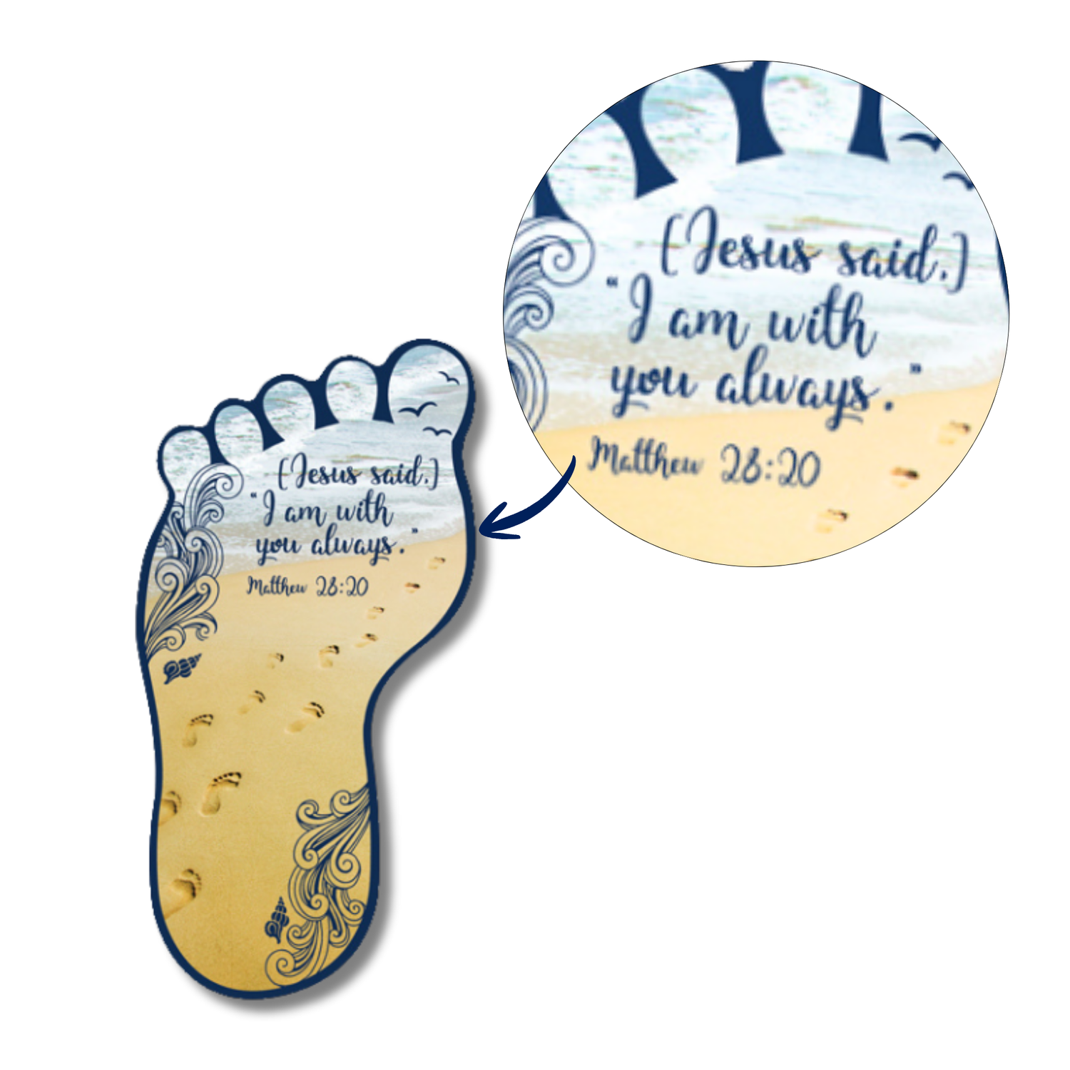 Bookmark with Dry Erase Surface - Footprints in the Sand
