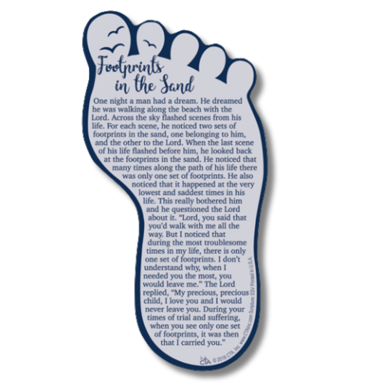Bookmark with Dry Erase Surface - Footprints in the Sand