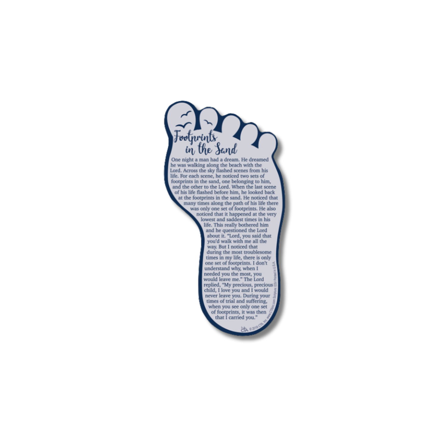 Bookmark with Dry Erase Surface - Footprints in the Sand