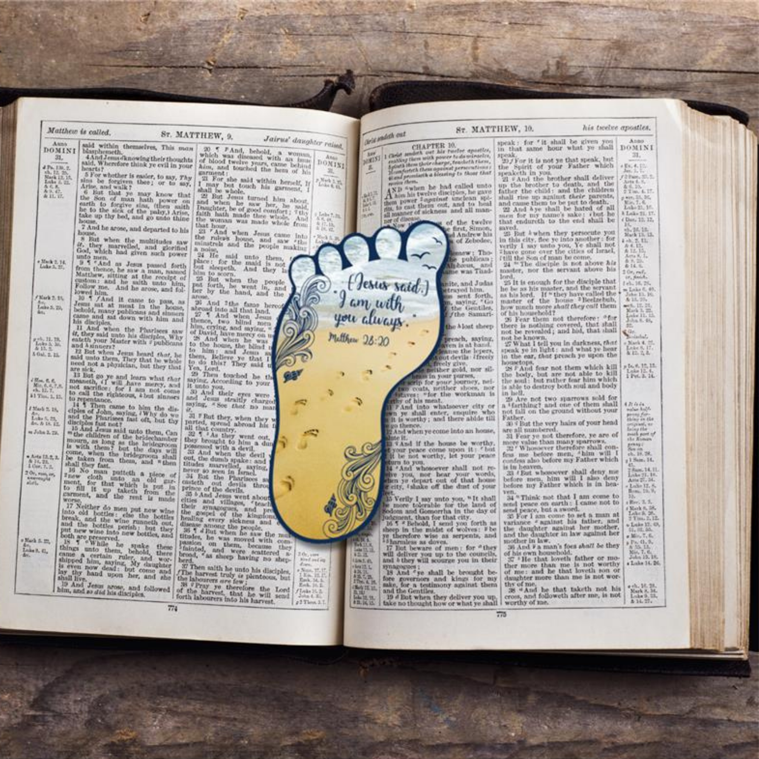 Bookmark with Dry Erase Surface - Footprints in the Sand