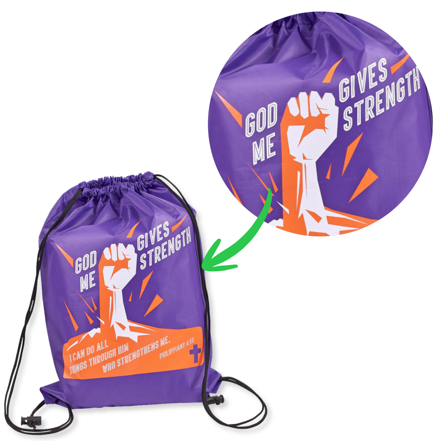 Drawstring Bag - God Gives Me Strength