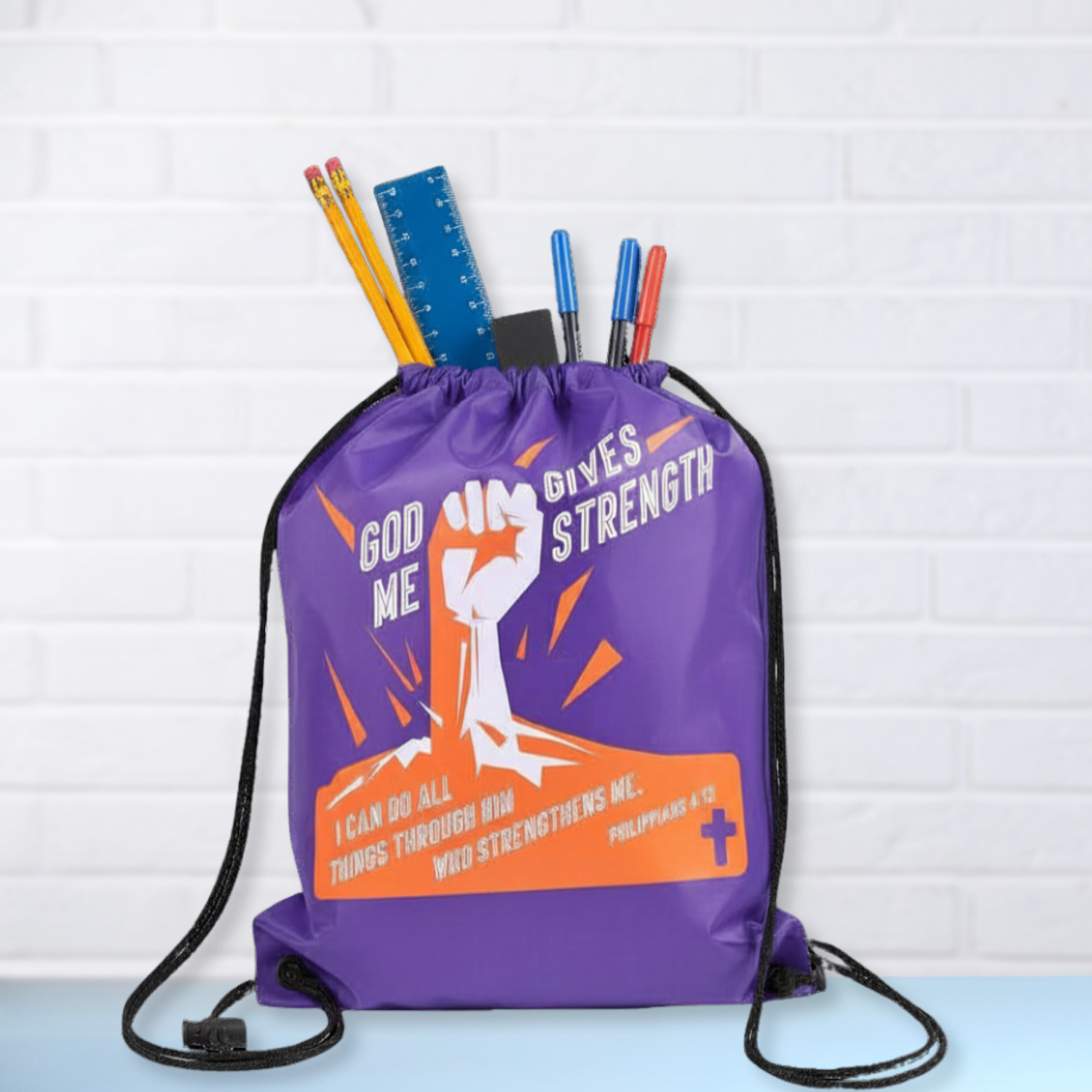 Drawstring Bag - God Gives Me Strength