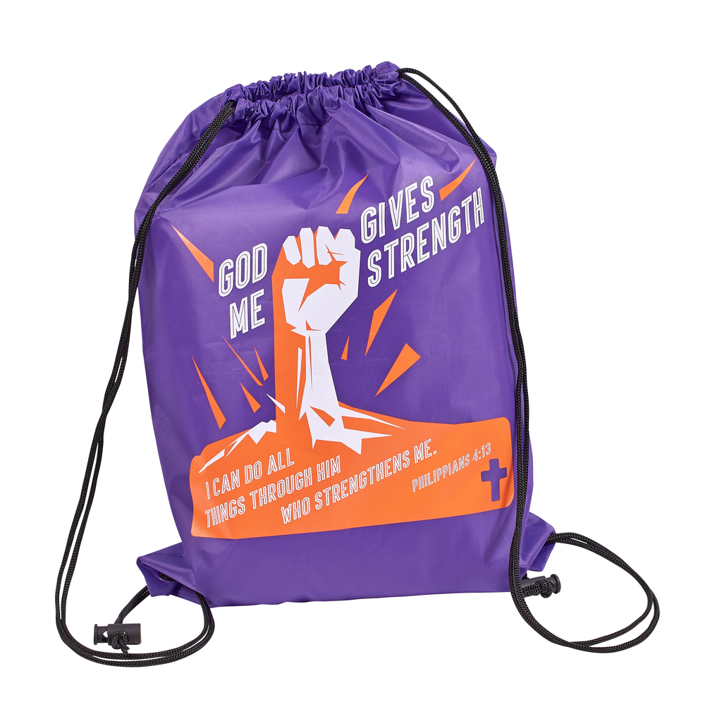 God Gives Me Strength - Drawstring Bag