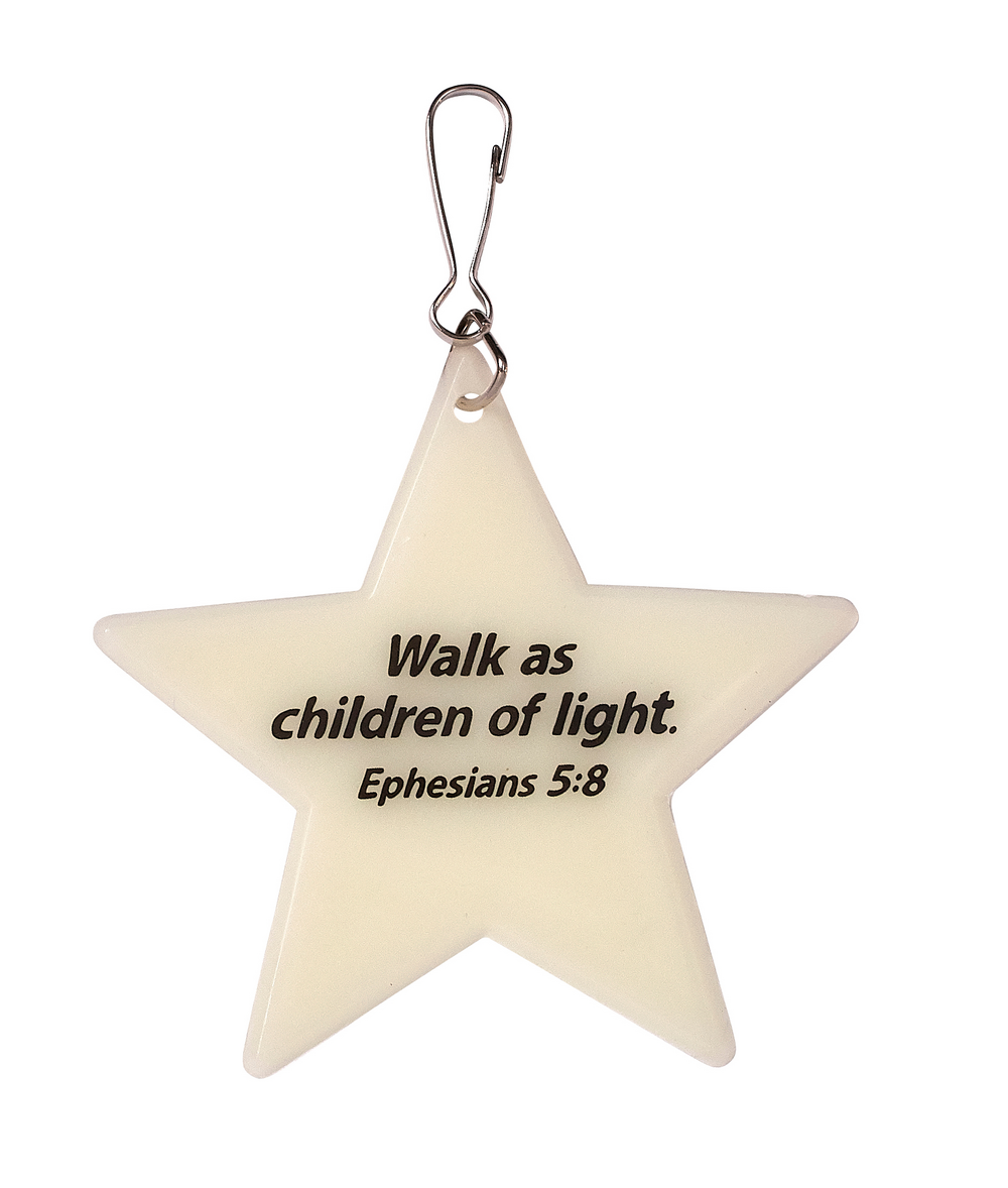 3" Glow-in-the-Dark Star-Shape Charm Clip - KJV