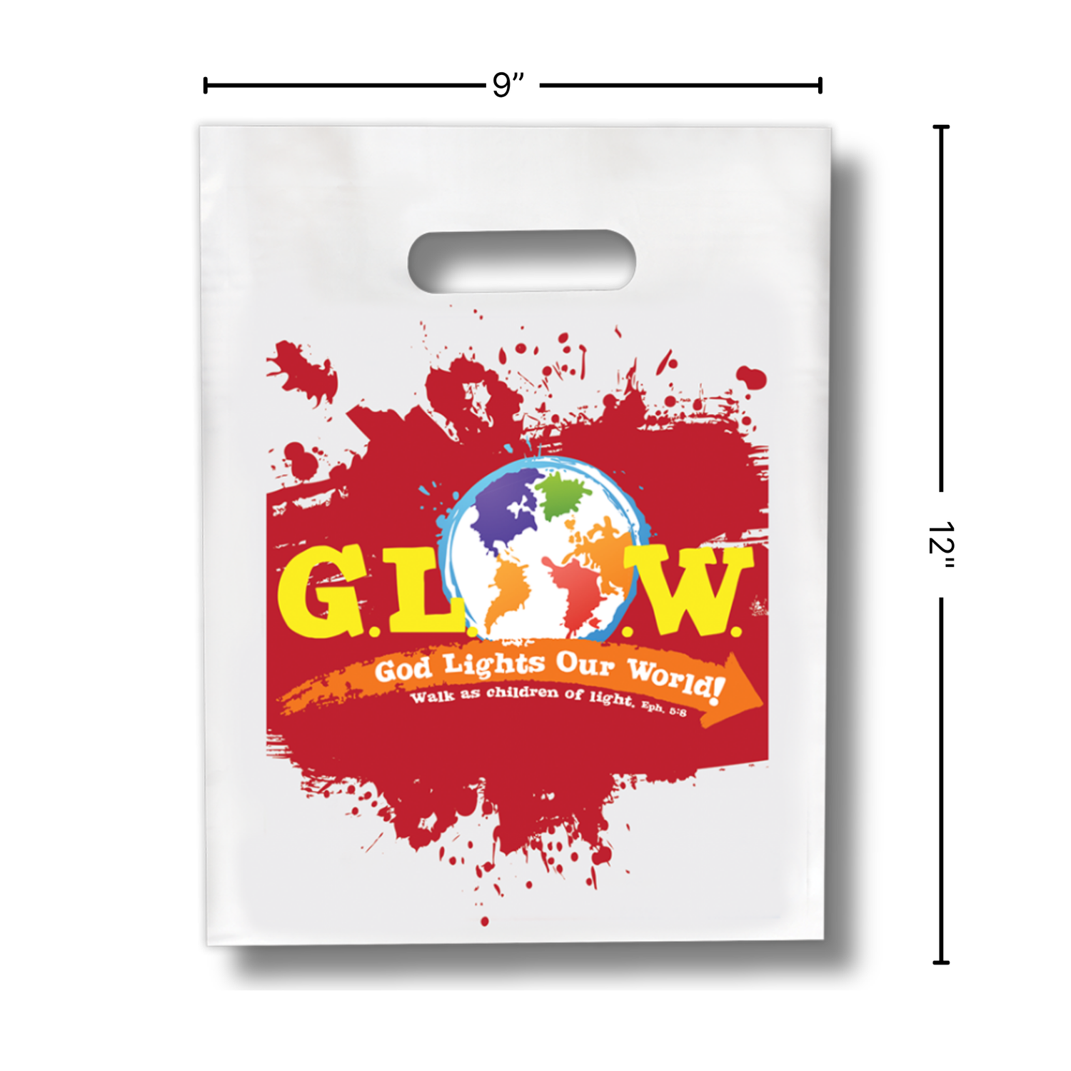 9" x 12" Goodie Bags (12 Pack) - G.L.O.W. God Lights Our World