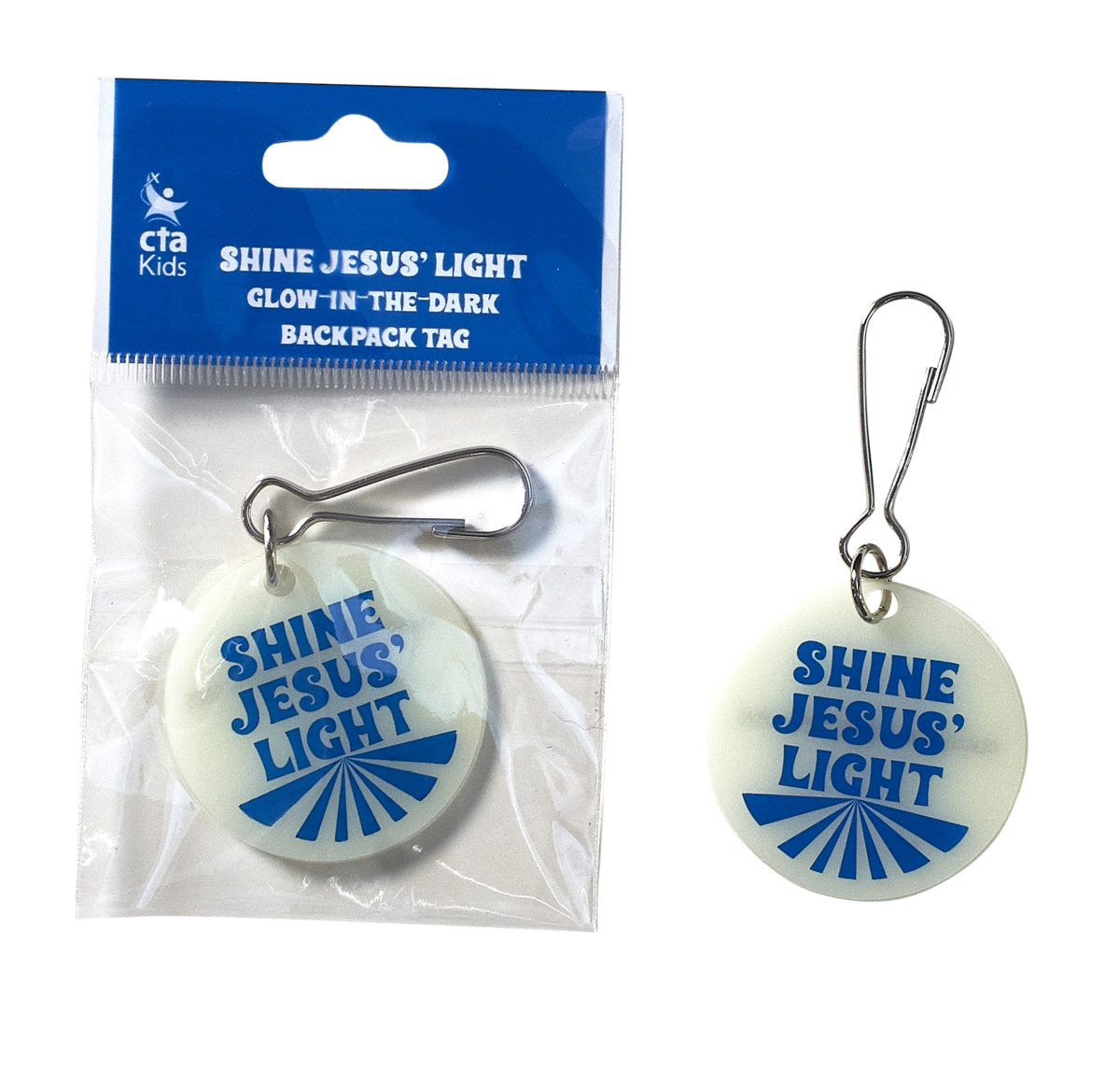 Glow-in-the-Dark Backpack Tag - Shine Jesus' Light