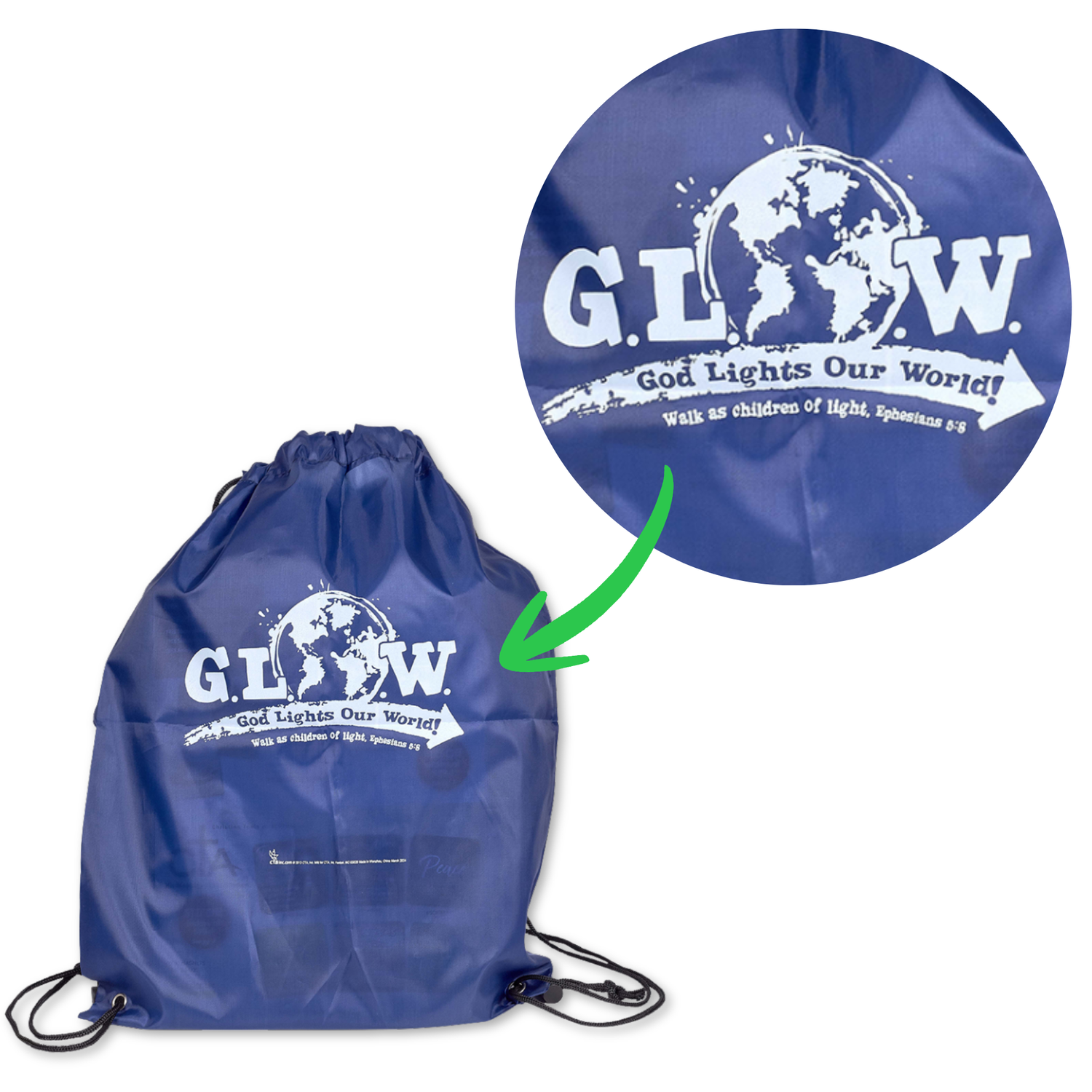 Drawstring Bag - G.L.O.W. God Lights Our World