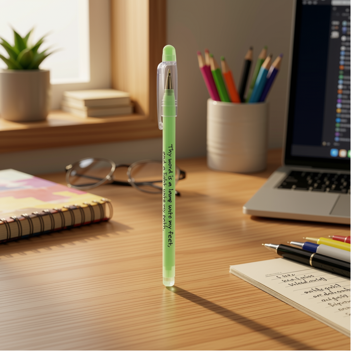 Glow-in-the-Dark Ink Pen - KJV - Psalm 119:105