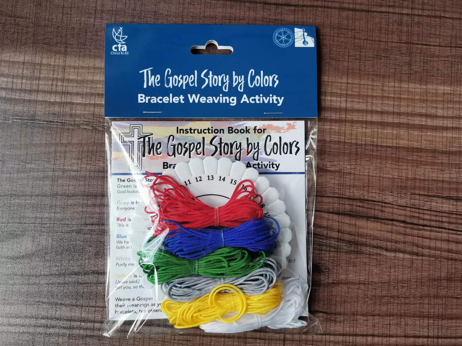 Gospel Story by Colors Bracelet Weaving Kit shown packaged
