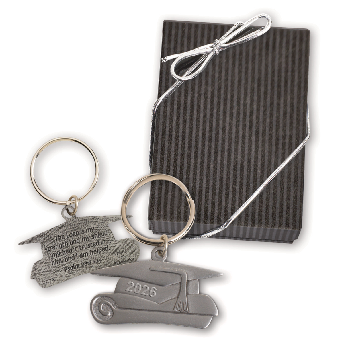 2026 Pewter-Finish Graduation Key Chain in Gift Box with FREE Note Card