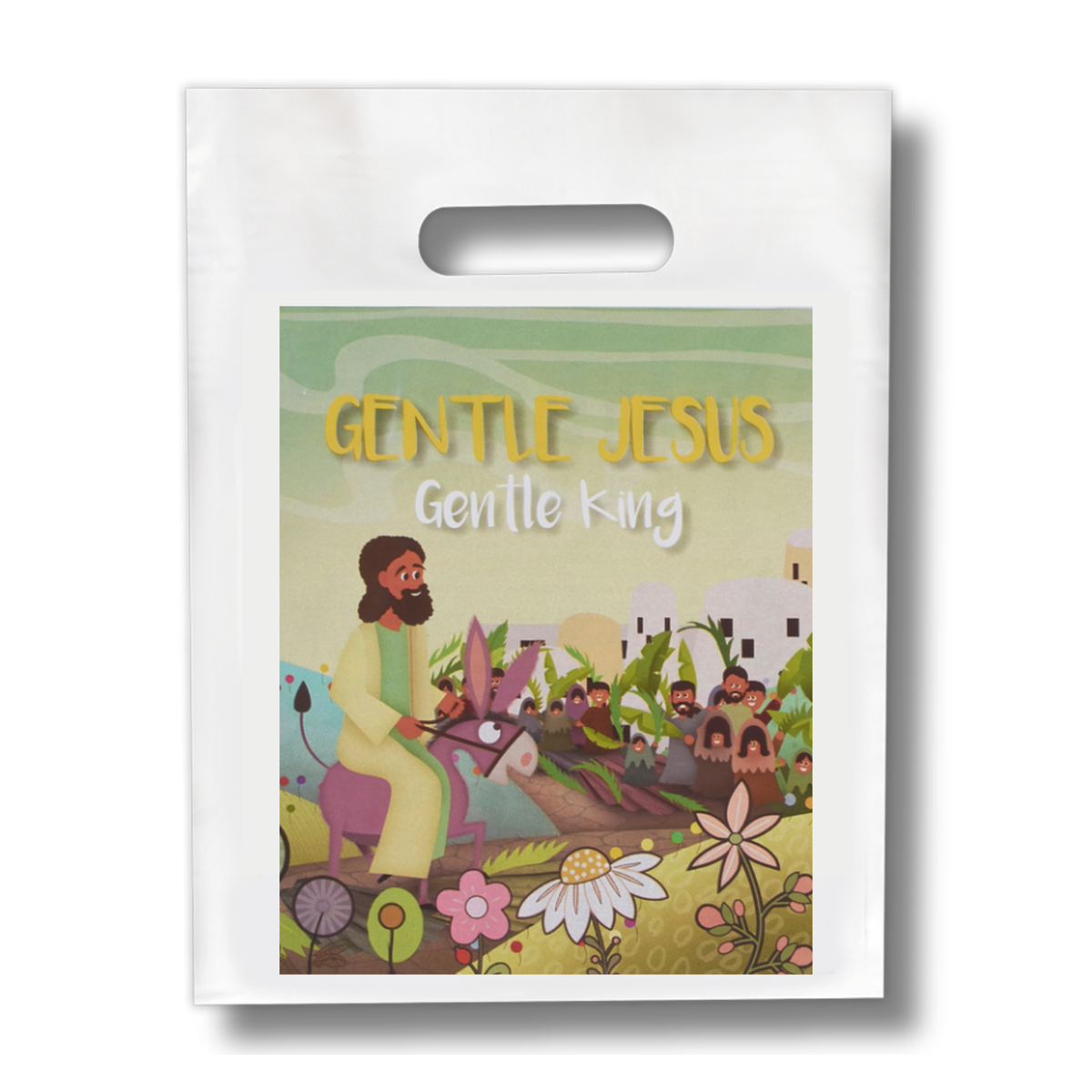 Product packaging with illustration of a character labeled 'Gentle Jesus, Gentle King' on a white background by CTA Christ to All & CTAKids.