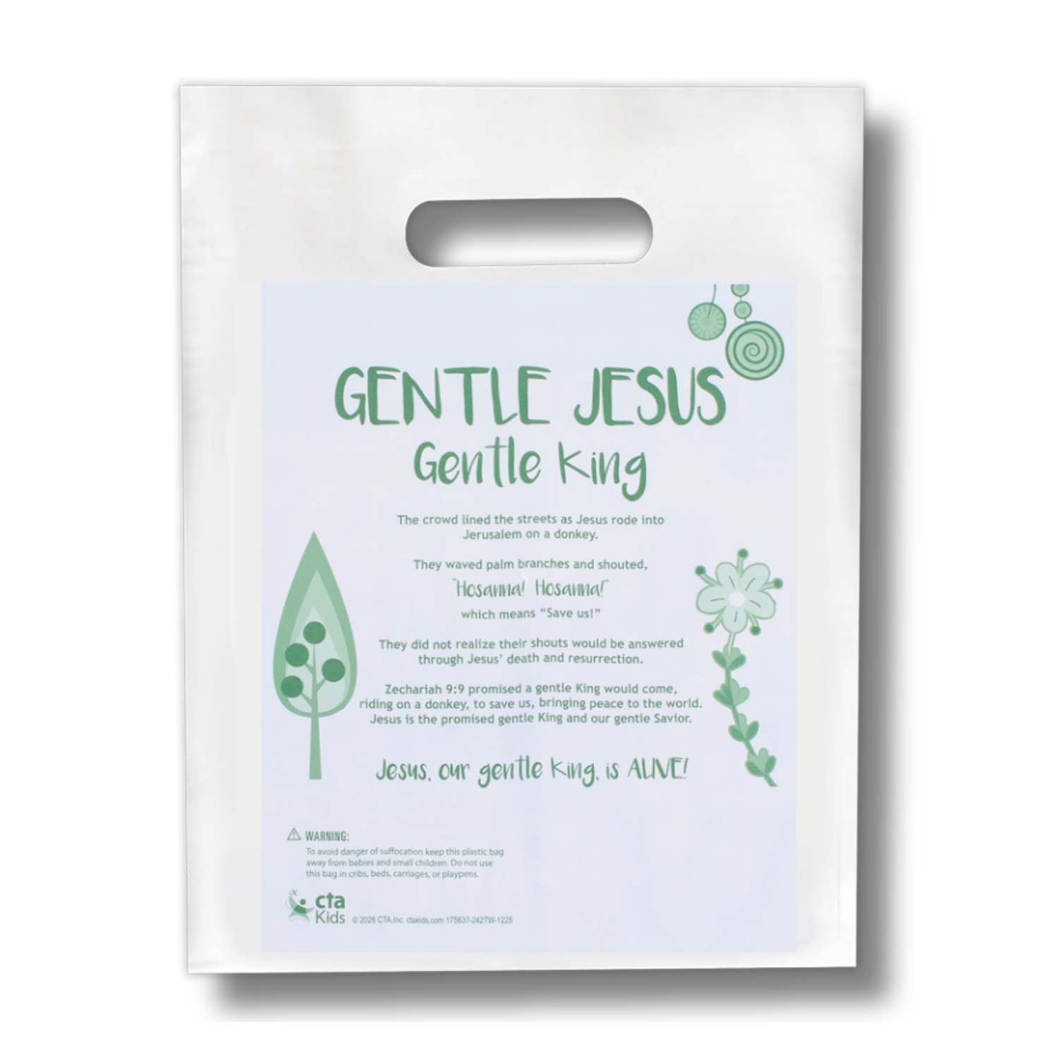 9" x 12" Goodie Bags (12 Pack) - Gentle Jesus, Gentle King