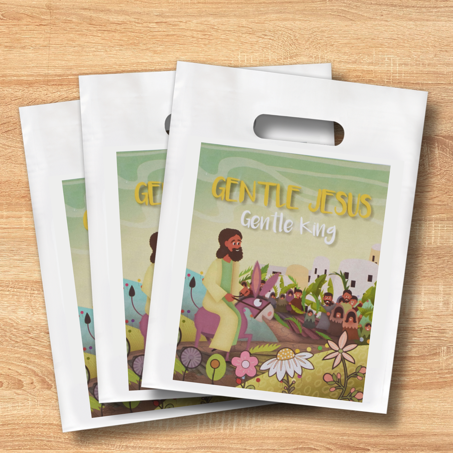 9" x 12" Goodie Bags (12 Pack) - Gentle Jesus, Gentle King