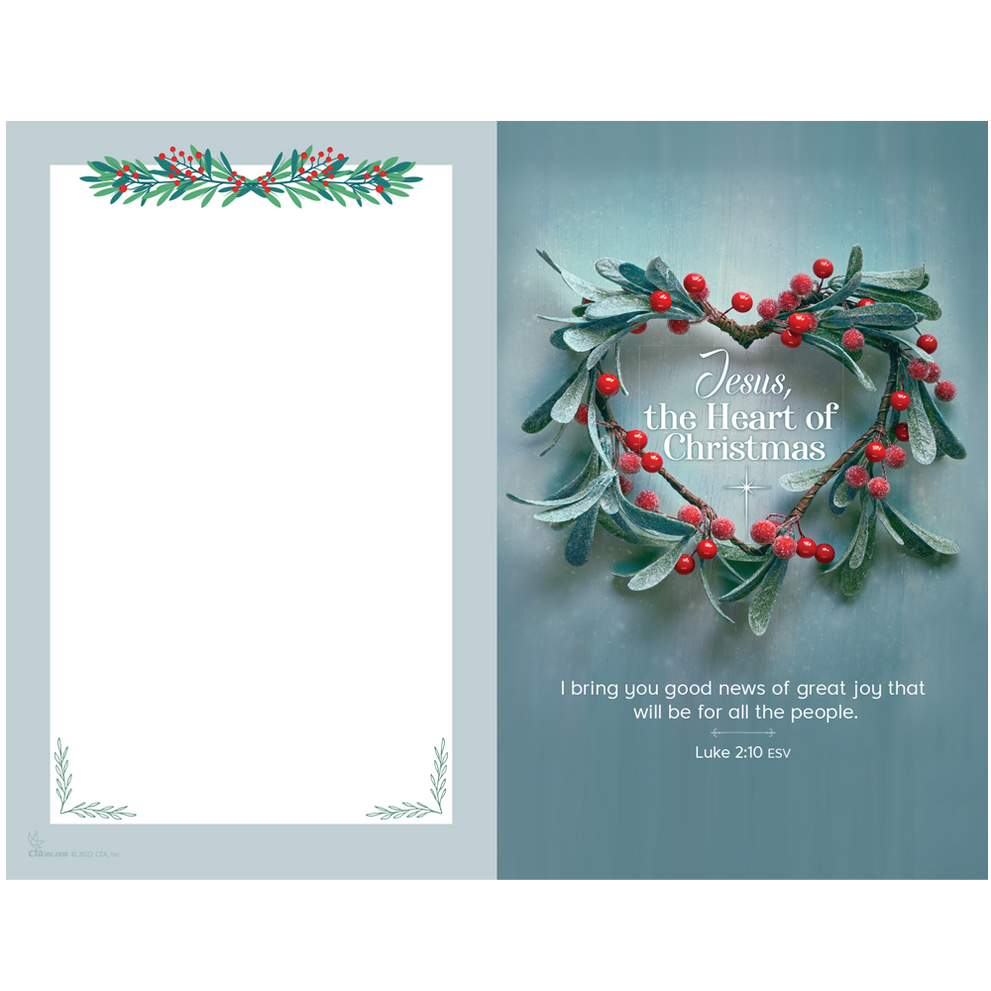 Jesus the Heart of Christmas Free Church Christmas Bulletin Cover