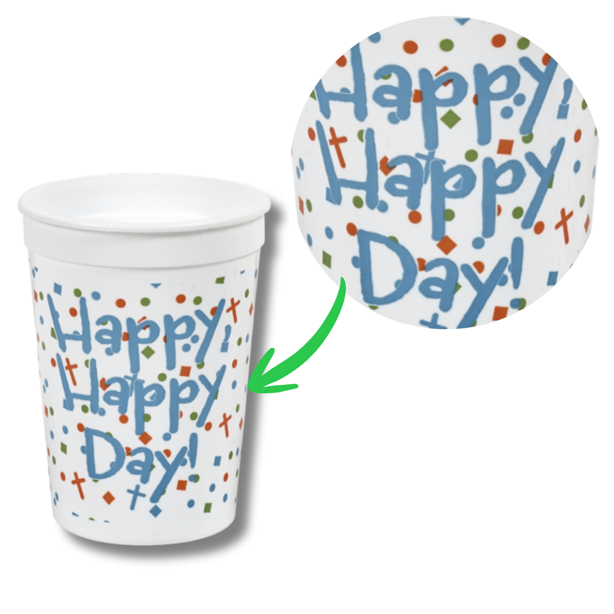 12oz Plastic Party Tumbler - Happy, Happy Day!