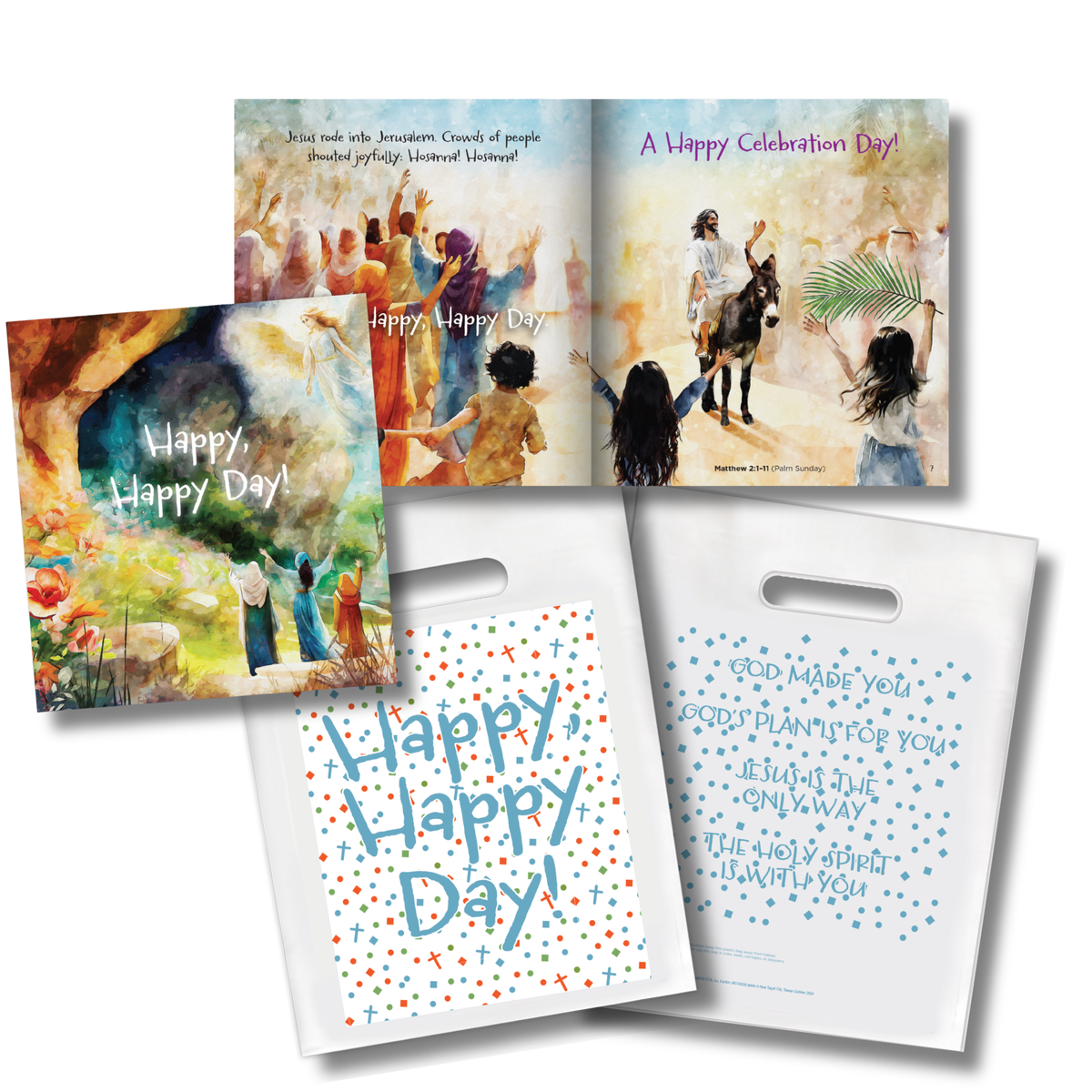 16-Page Children's Softcover Story Book with FREE Goodie Bag - KJV - Happy, Happy Day!