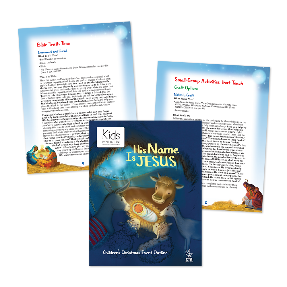 His Name Is Jesus Kids Christmas Event Outline spread