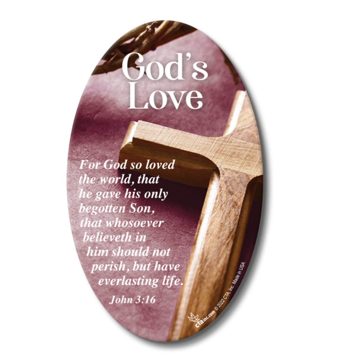 4" Oval KJV Magnet - God's Love