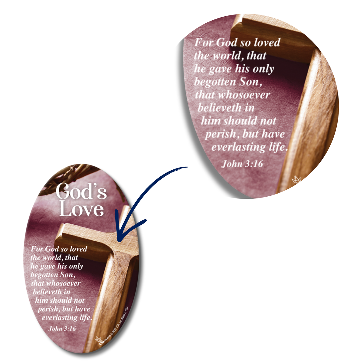 4" Oval KJV Magnet - God's Love