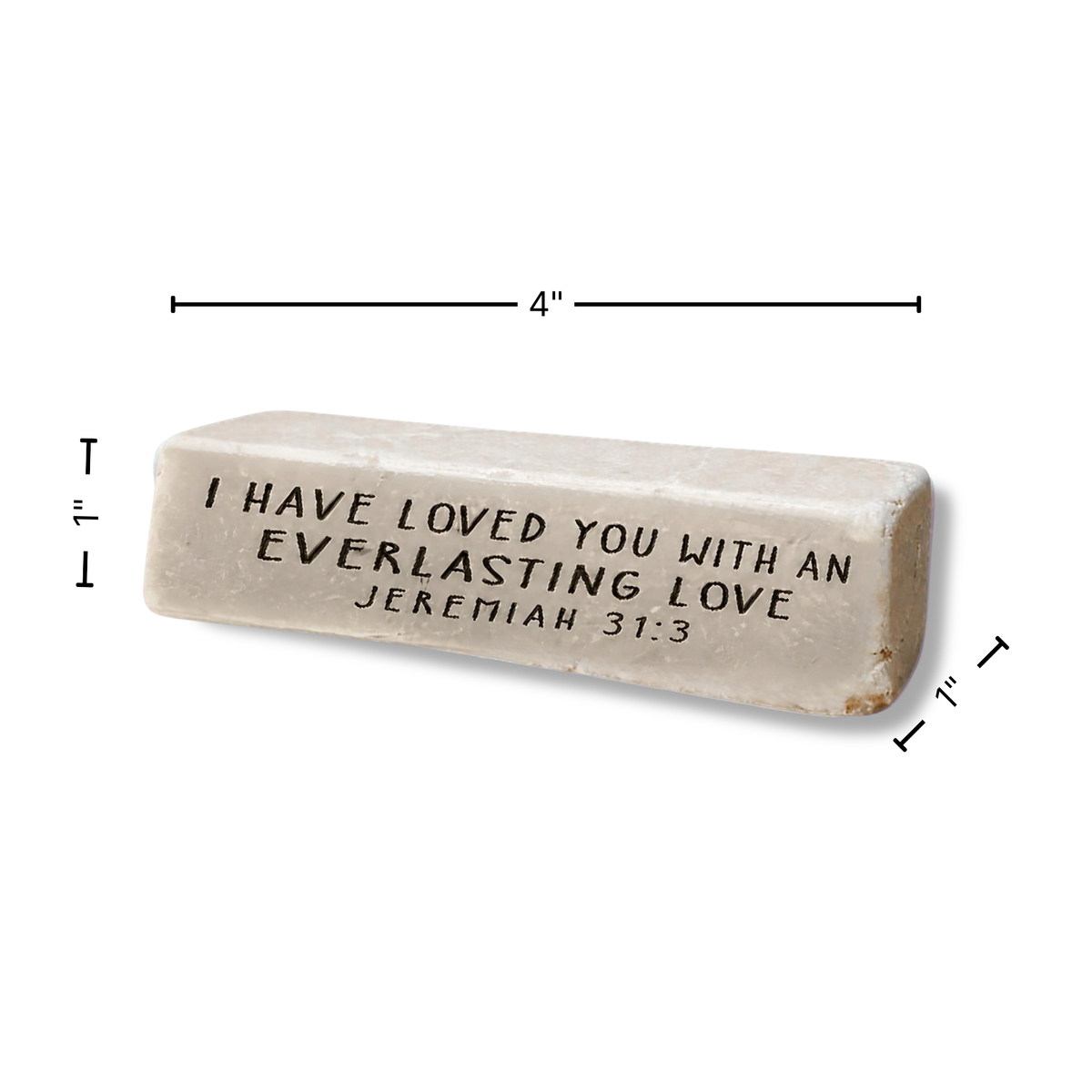 4" Scripture Stone - Everlasting Love Jeremiah 31:3