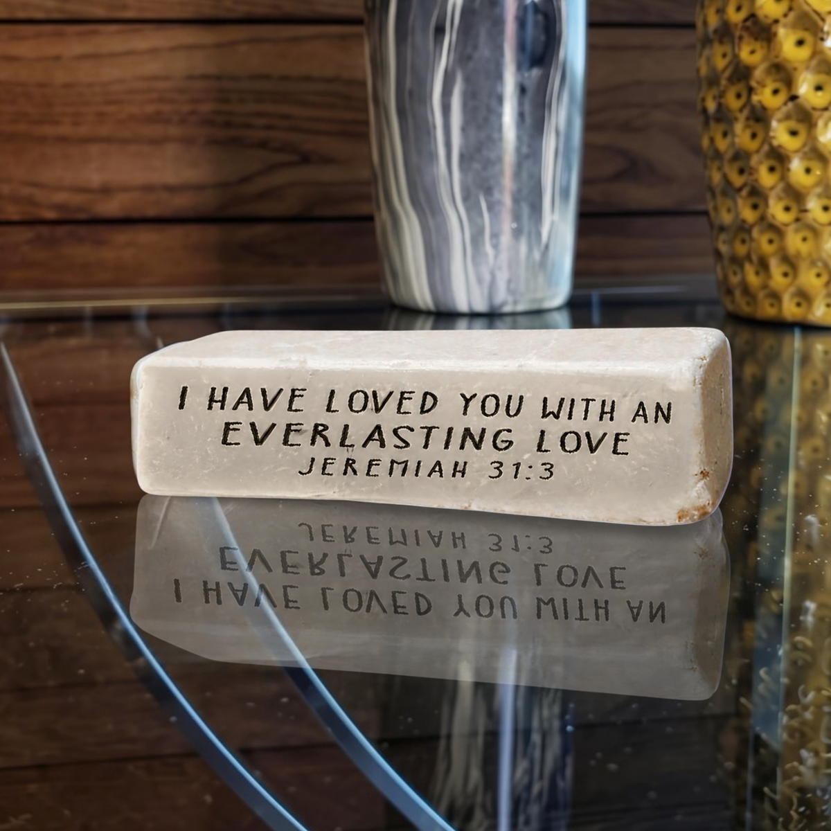 4" Scripture Stone - Everlasting Love Jeremiah 31:3