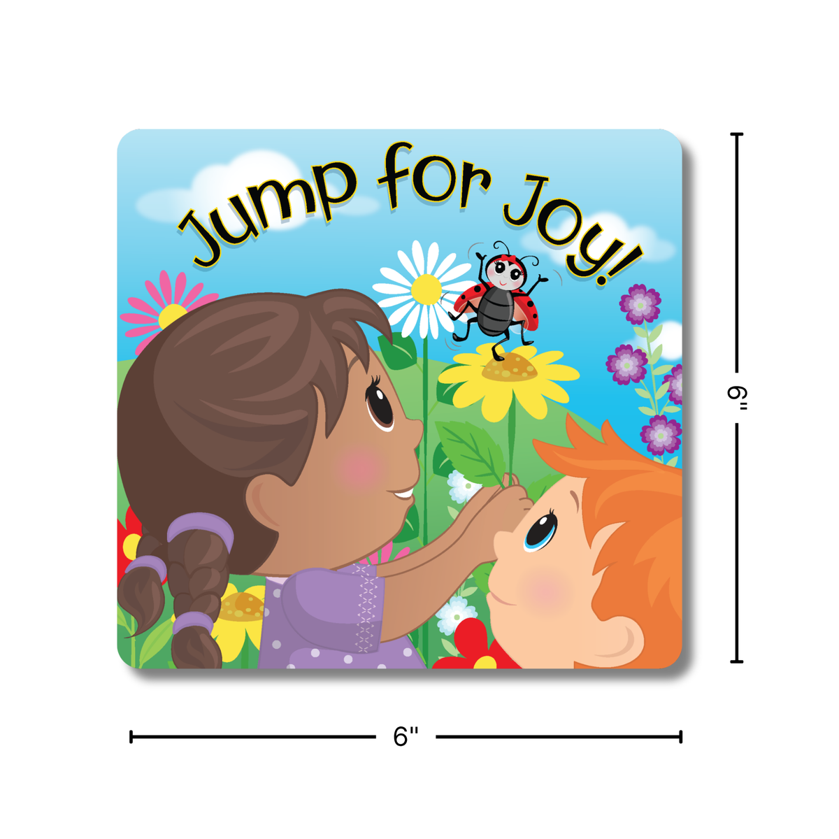 Children's book cover titled 'Jump for Joy!' with two characters and a ladybug on a blue background by CTA Christ to All and CTAKids.