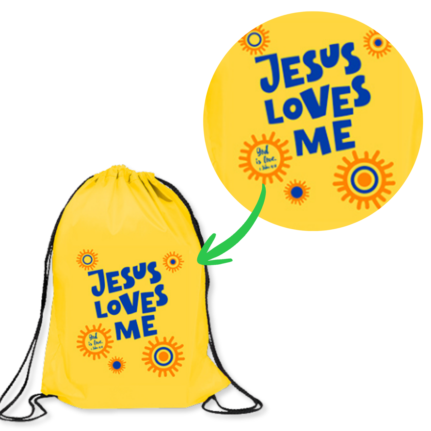 Drawstring Bag - Jesus Loves Me