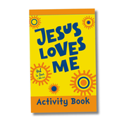 Activity book cover with 'Jesus Loves Me' text on a yellow background by CTA Christ to All and CTAKids.
