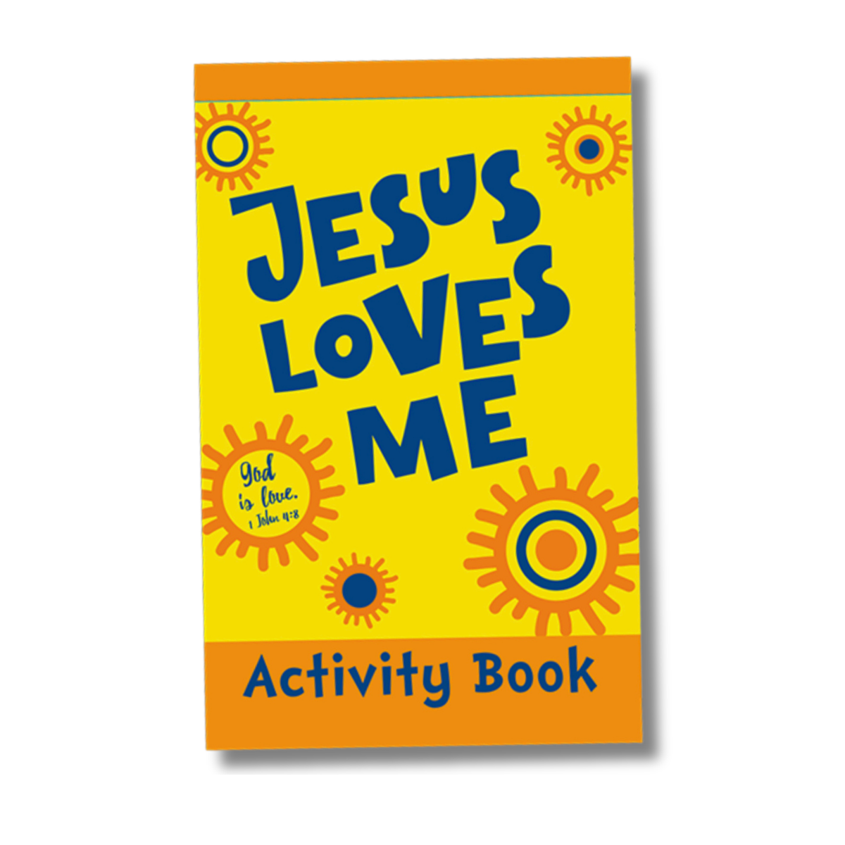 Activity book cover with 'Jesus Loves Me' text on a yellow background by CTA Christ to All & CTAKids.