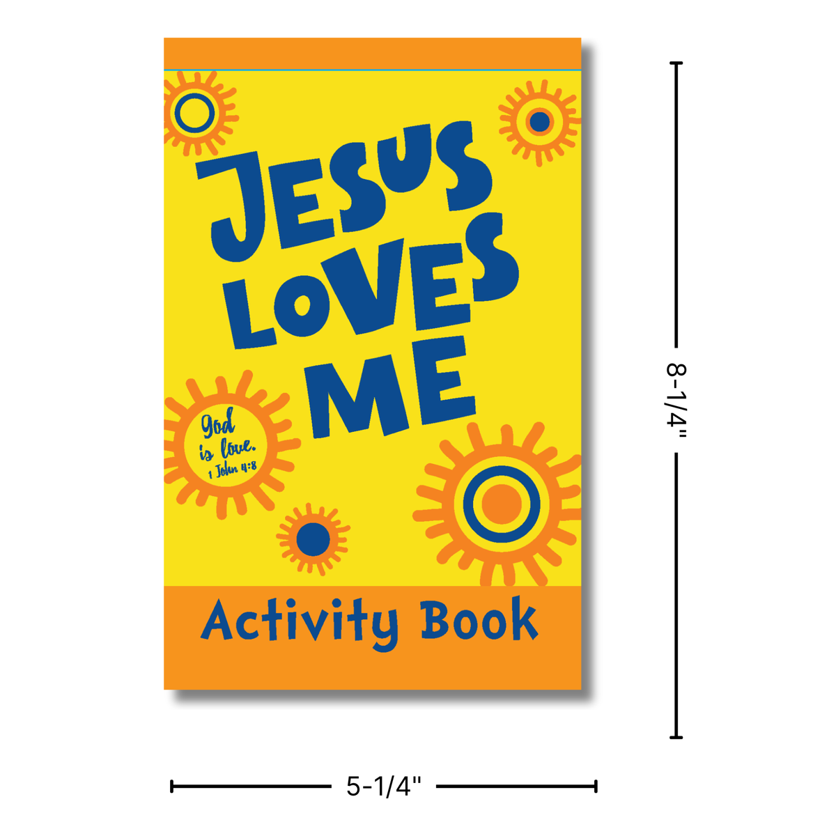 Activity book cover with 'Jesus Loves Me' text on a yellow background by CTA Christ to All and CTAKids.