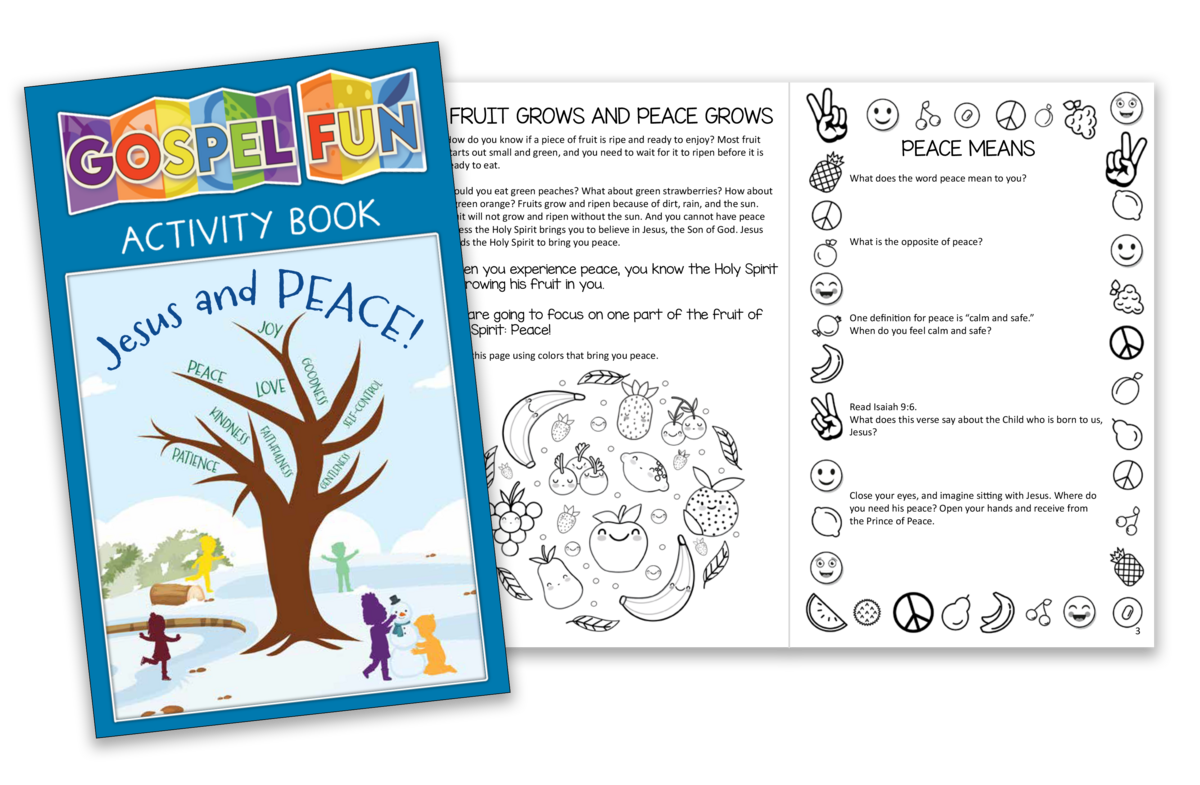 16-page Gospel activity book for ages 7–11, filled with puzzles, games, coloring, and prayer to help kids learn about the peace Jesus brings. Measures 5¼" x 8¼".
978-1-961346-58-1