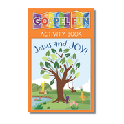 Gospel Fun Activity Book titled 'Jesus and Joy' with a colorful cover featuring children playing around a tree by CTA Christ to All & CTAKids.