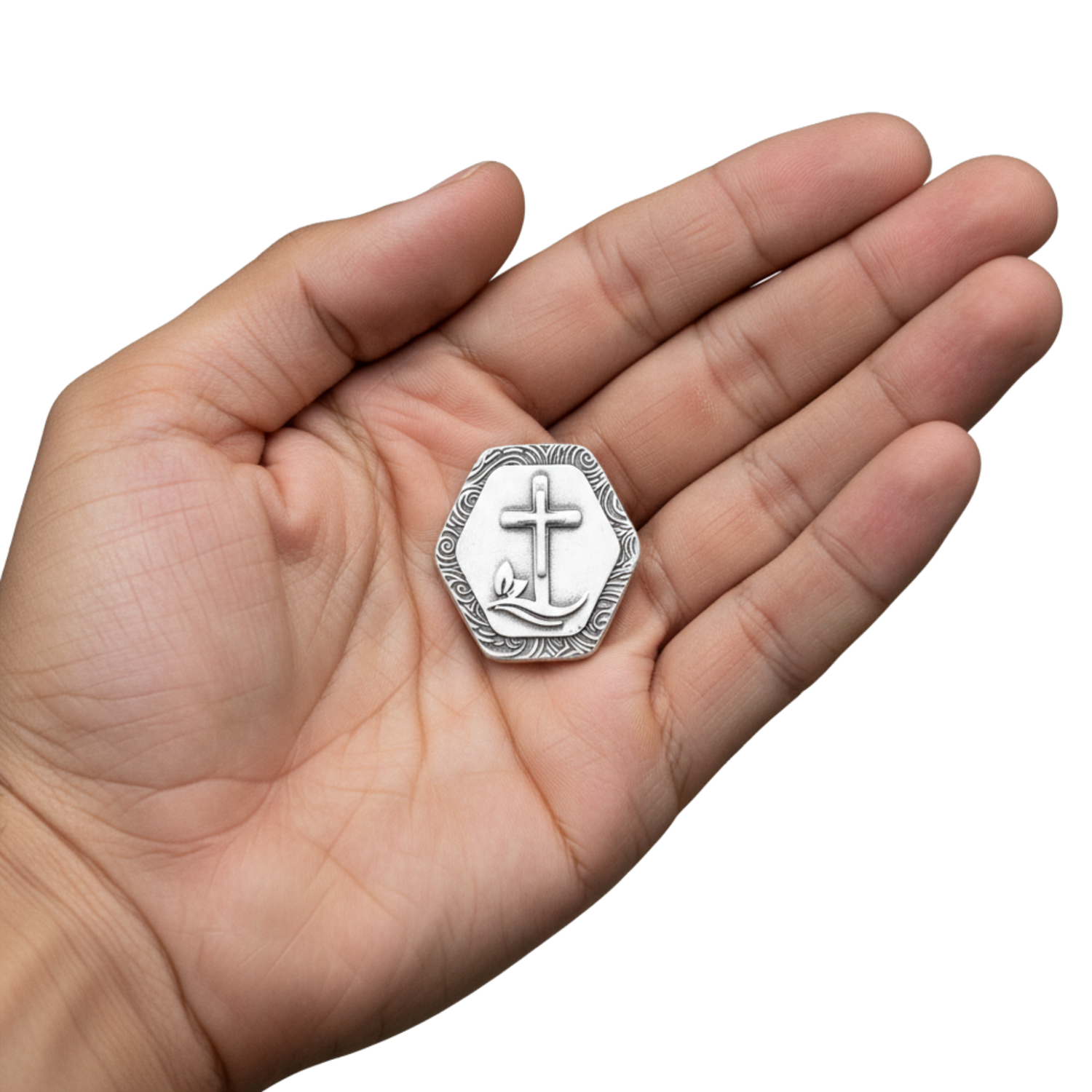1" Pewter-Finish Faith Token - With You Always Matthew 28:20