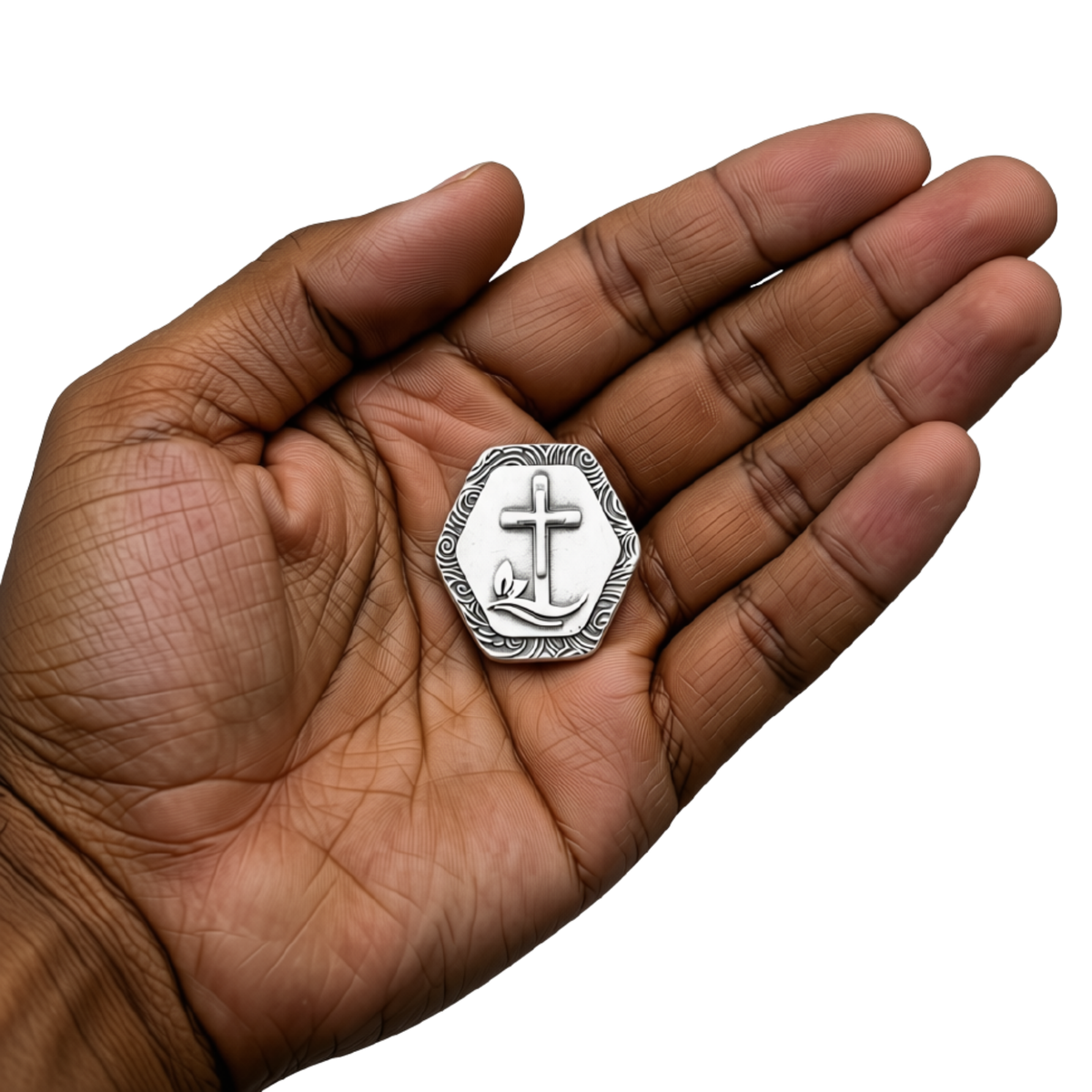 1" Pewter-Finish Faith Token - With You Always Matthew 28:20